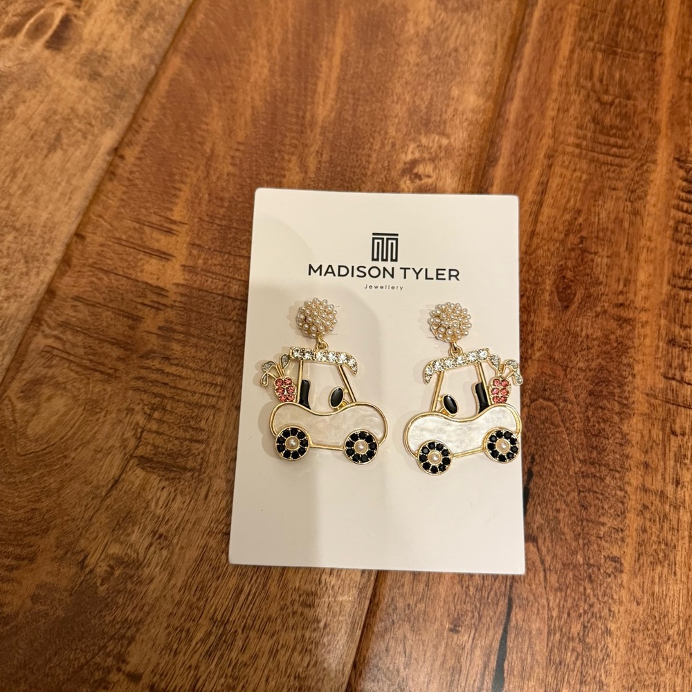 Madison Tyler Gold Golf Cart Earrings